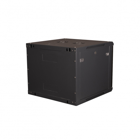 Шкаф 19" телекоммуникационный настенный, 9U 501x600х600 мм, дверь стекло, черный